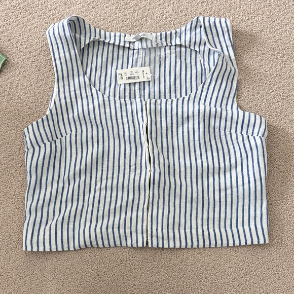 Madewell Blue and White Striped Tank Top - Picture 2 of 4